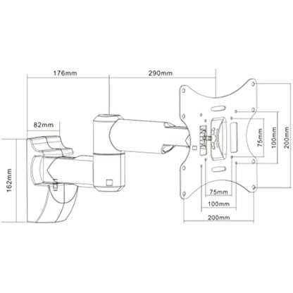 ProperAV White TV Wall Bracket for 23'' 24'' 28'' 32'' 37'' 40'' 42'' 43'' Tilt 20° VESA Max 200x200