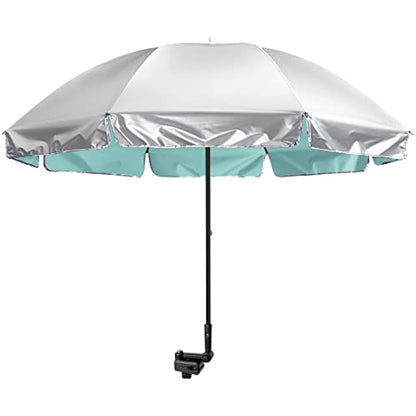 G4Free UPF 50+ Universal Clamp On Umbrella Adjustable Outdoor UV Protection Beach Chair Umbrella for Strollers, Wheelchairs, Patio Chairs, Golf Carts and Beach