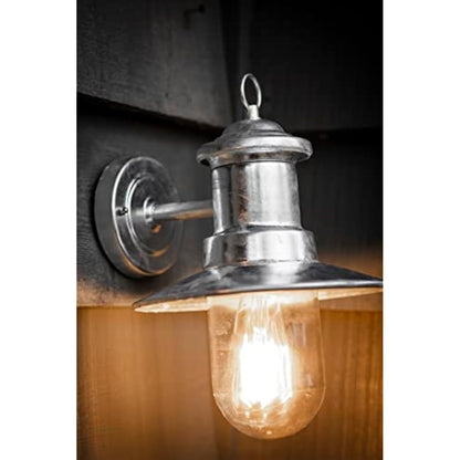 Garden Trading Outdoor Wall Mounted St Ives Galvanised Ships Light Weatherproof | E27 Edison Screw 60 Watt | Crafted in Hot Dipped Galvanised Steel | Motion-Sensor Compatible