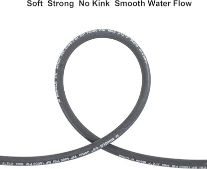 M MINGLE Pressure Washer Jumper Hose, 10 FT Whip Hose for Power Washer, Hose Reel Connector Hose for Pressure Washing with 3/8 Inch Quick Connect