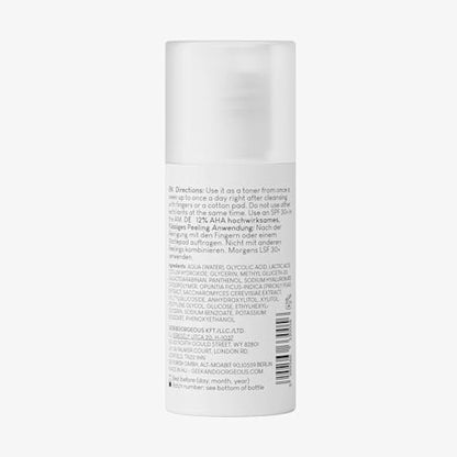 Geek & Gorgeous Smooth Out 12% AHA + Cactus Liquid - liquid exfoliant, gives healthier & younger-looking skin - all skin types, 100ml
