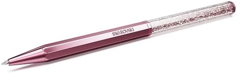Swarovski Crystalline Ballpoint Pen, Pink Lacquered Barrel with Eight Crystal Facets and More Than 400 Clear Crystals, from the Crystalline Collection