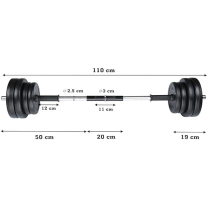 RIP X 30kg Adjustable Dumbbell Barbell Weight Set in Chrome with Bar Joiner Included