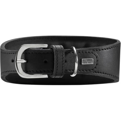 HUNTER Super Soft Leather Padded Greyhound Collar 47 (S-M) Black