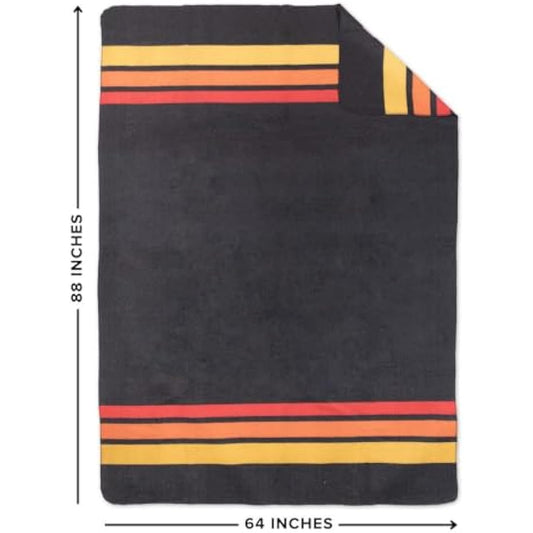Arcturus Rainier Wool Blanket - 4.5lbs Warm, Heavy, Washable, Large | Great for Camping, Outdoors, Survival & Emergency Kits (Sunset Peak)