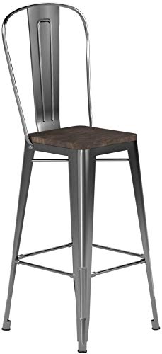 DHP Luxor 24 Inch Counter Stool in gun metal - Set of 2, 44x46x60cm (DxWxH)