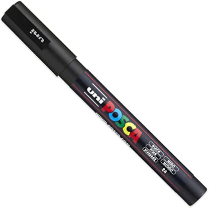 Posca Paint Marker Pens - PC-3M and PC-5M - Set of 20 in Canvas Wrap