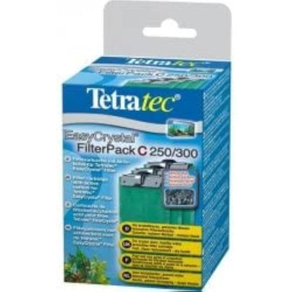 Tetra EasyCrystal Filter Pack C250/300 filter material with activated carbon, filter pads for EasyCrystal internal filters, suitable for aquariums from 15-60 liters, 3 pieces, Green