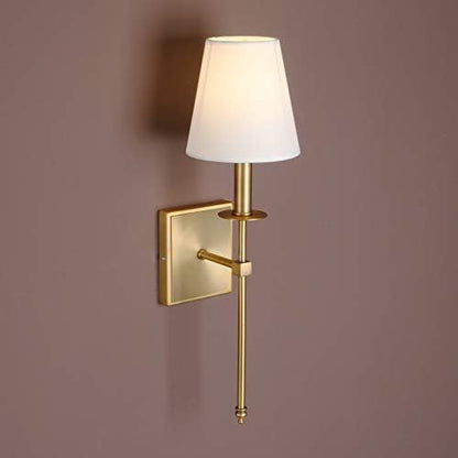 Yosoan Lighting 2 Sets of Vintage Loft Bar Modern Linen Fabric Lampshade Hardwired Wall Light Fittings, Hotel Beside Bed Wall Lamp E27 Screw (Antique)