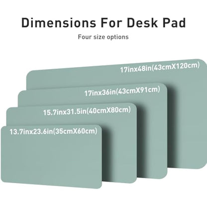 Aothia Leather Pad, Mouse Mat, Office Desk Mat, Non-Slip PU Leather Desk, Laptop Desk Pad, Waterproof Desk Writing Pad for Office and Home (91 cm x 43 cm, Light Blue)