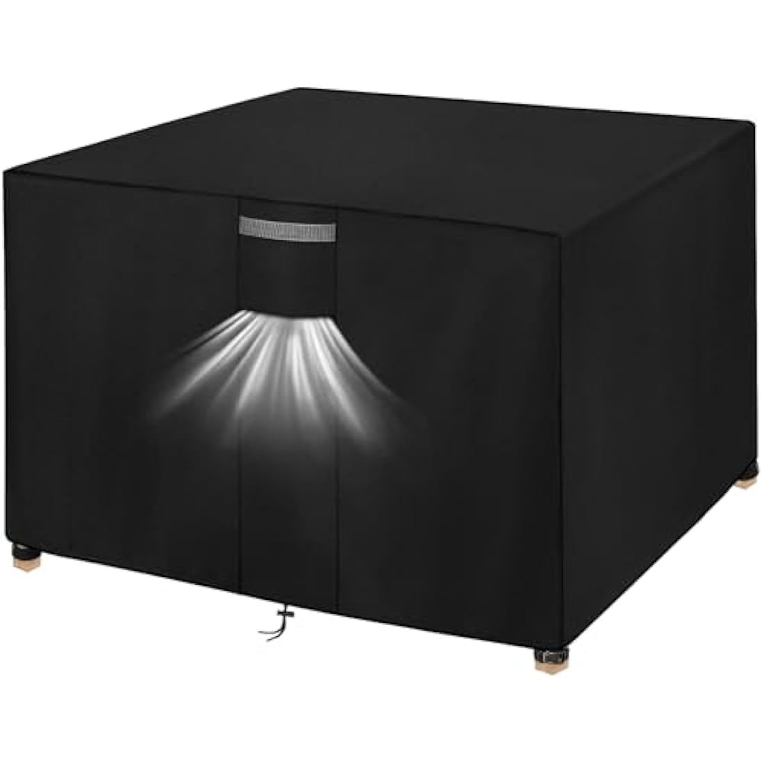 Dokon Cube Garden Furniture Covers Waterproof, 125x125x74cm Heavy Duty 420D Oxford Fabric Windproof Anti-UV Patio Table Cover with Air Vent, Outdoor Table and Chairs Cover Outside Rattan Sofa Covers