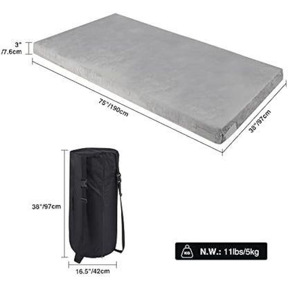 REDCAMP Foldable Memory Foam Camping Mattress, Portable Roll Up Mattress Single with Zipper, Futon Mat Sleeping Pad for Floor Car Tent Indoor Outdoor