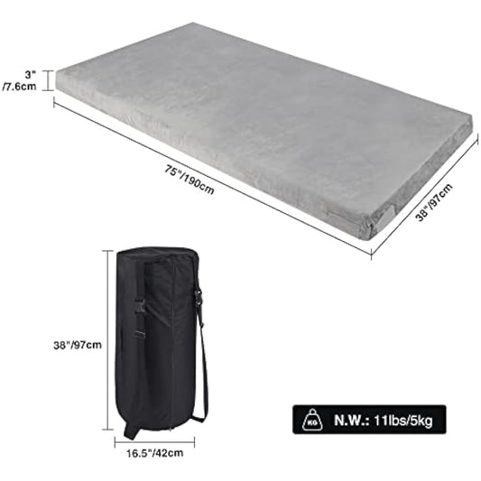 REDCAMP Foldable Memory Foam Camping Mattress, Portable Roll Up Mattress Single with Zipper, Futon Mat Sleeping Pad for Floor Car Tent Indoor Outdoor