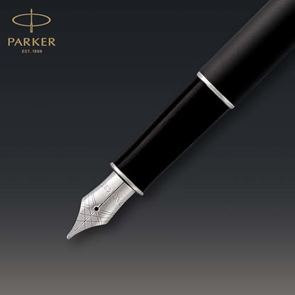 Parker Sonnet Fountain Pen | Matte Black Lacquer with Palladium Trim | Medium Nib | Gift Box