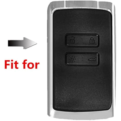 Happyit Silicone Car Key Cover Cases for Renault koleos Kadjar 4 Buttons Remote Control Skin Shell (Black + Red)