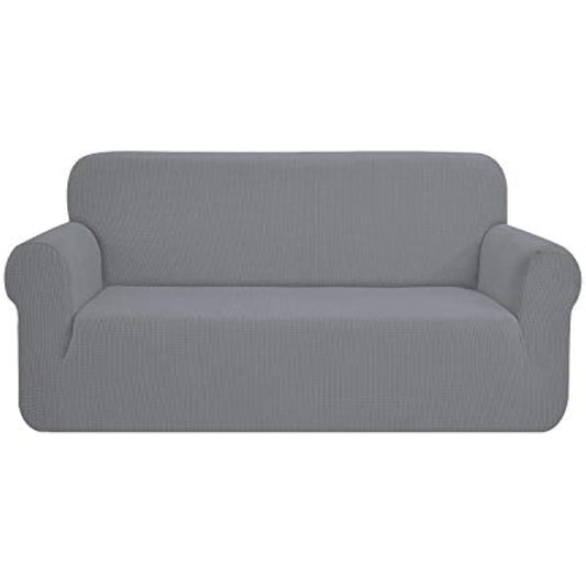 SAMSTEX Stylish Sofa Cover Stretch 1-Piece Sofa Slipcovers High Stretch Sofa Covers 3 Seater Thick Soft Sofa Protector Machine Washable Non Slip Couch Covers (3 Seater, Light Grey)