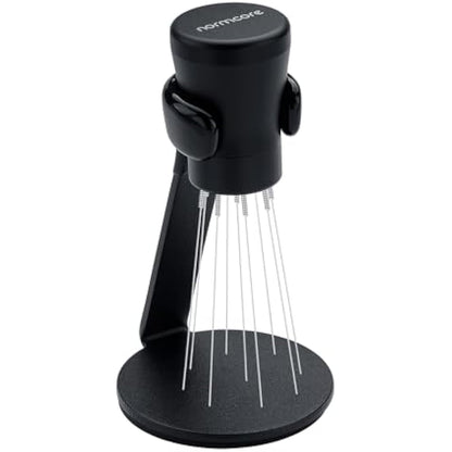 Normcore WDT Distribution Tool V2.1 with Stand - 0.23mm 8 Prong Espresso Distribution Tool - Magnetic Coffee Stirrer with 16 Extra Needles, Black