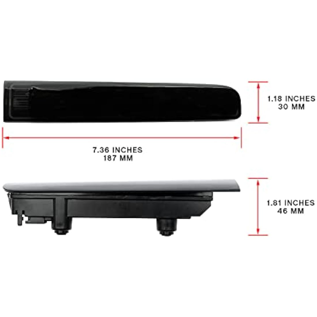 njssjd 2pcs LED Third Brake Light High Mount Stop Lamp for V-W T5 T6 T6.1 Transporter Panel Van Multivan Caravelle (with Rear Twin Doors) Rear Central High Level 3rd Brake Light Smoke Lens