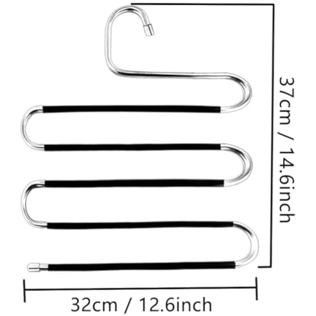 Trouser Hanger, 3 Pack Hangers Space Saving S-Type Clothes Pants Non-Slip Closet Organizer for Scarfs Jeans Trousers Towels