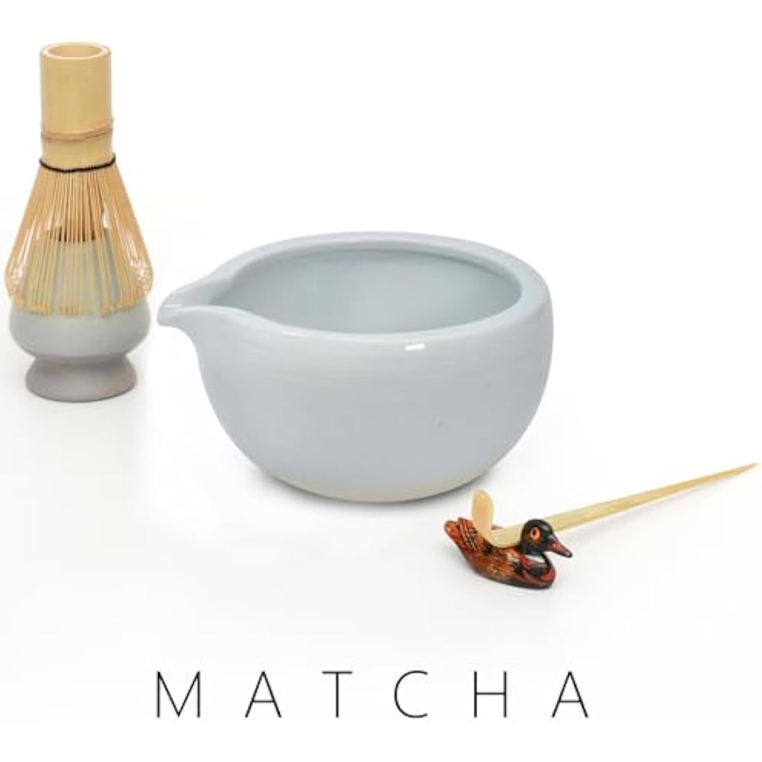 Artcome Matcha Ceremony Kit for Japanese Tea Ceremony, Bowl with Pouring Spout, Whisk, Tea Scoop, Matcha Powder Strainer, Matcha Tea Set for Making Usucha, Koicha and Matcha Latte (Cyan)