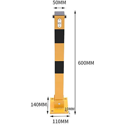 TOPWAY Car Parking Space Lock Bollard, Yellow and Balck Lockable Fold Down Car Parking Barrier Post, Private Car Park Driveway Guard Saver Blocker, Upper Lock, 60cm Height 161892