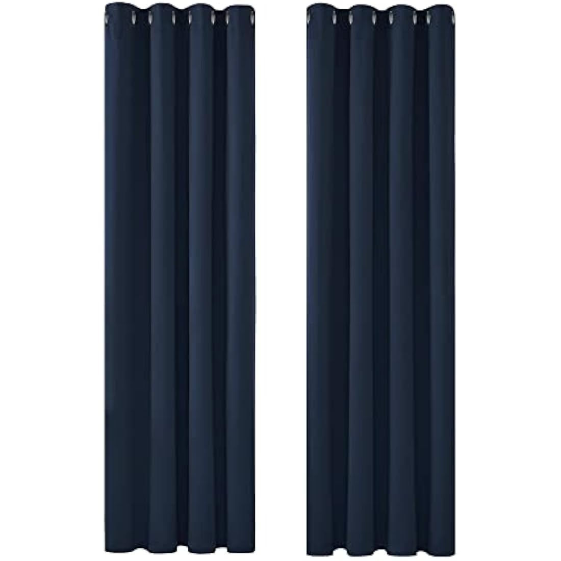 Deconovo Solid Thermal Insulated Curtains Eyelet Blackout Curtains for Bedroom 46 x 90 Inch Navy Blue 1 Pair
