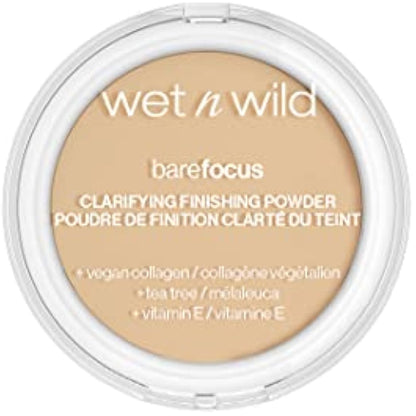 Wet n Wild, Bare Focus, Makeup Clarifying and Finishing Powder, Translucent and Matte for a Flawless Makeup Base, Long-Lasting, with Hyaluronic Acid and Vitamin E, for Light/Medium Skin Tones