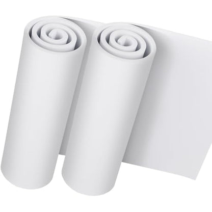 Do²ping 2-Pack White EVA Foam Sheets, 6mm Thick Premium Foam Sheets for Crafts, 35x124.5cm High Density 86kg/m3 EVA Foam for Cosplay Costume, DIY Projects (2PCS 6mm White)