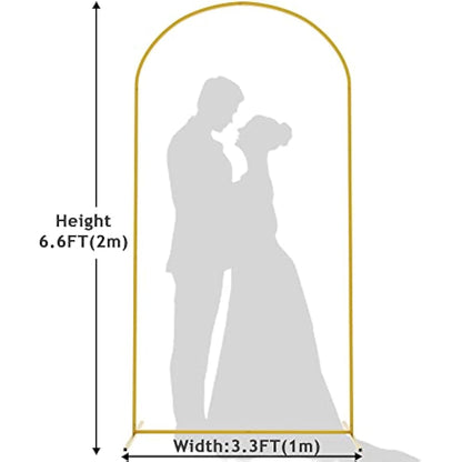 Wokceer 6.6 FT Wedding Arch Backdrop Stand Gold Metal Balloon Arch Backdrop Stand for Wedding Ceremony Birthday Party Bridal Baby Shower Garden Floral Decoration