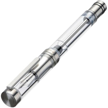 Asvine Vacuum Filling Fountain Pen Luxury Titanium Fine Point Pen V200 Series, Clear Demonstrator Smooth Writing Pen Gift Case