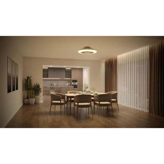 Philips LED Round Flat Fan Light 25W+60W with Remote Control [25W+60W - White] for Indoor Home Lighting, Living Room, Study, Office, Bedroom