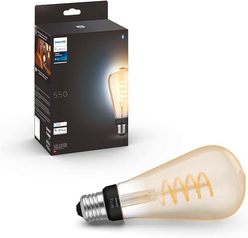 Philips Hue White Ambiance Filament ST72 Giant Smart Light Bulb [E27 Edison Screw] with Bluetooth. Works with Alexa, Google Assistant and Apple Homekit