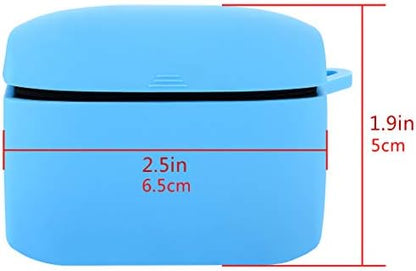 Geekria Silicone Case Cover Compatible with Jabra Elite Active 65t True Wireless Earbuds, Protective Earphones Skin with Keychain Hook (Blue)
