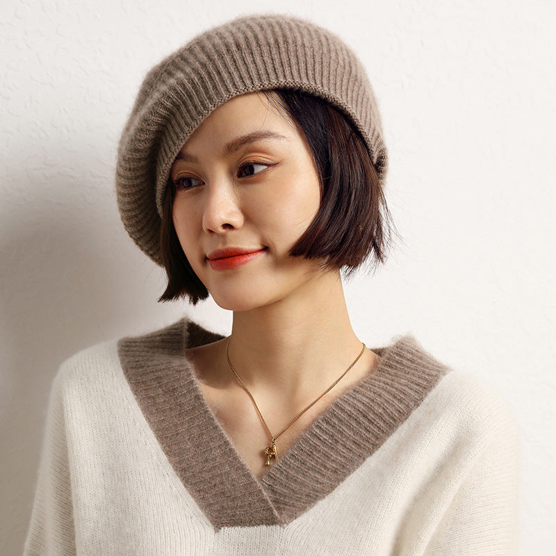 Cashmere Knitted Loose Versatile Women's Beret