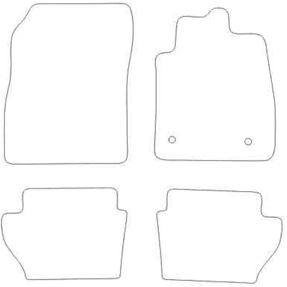 Rubber Car Mats FOR Ford Fiesta MK8 2017+ Luxury Diamond Rubber - Yellow Ribbed Trim [DIAMRUB-2184]