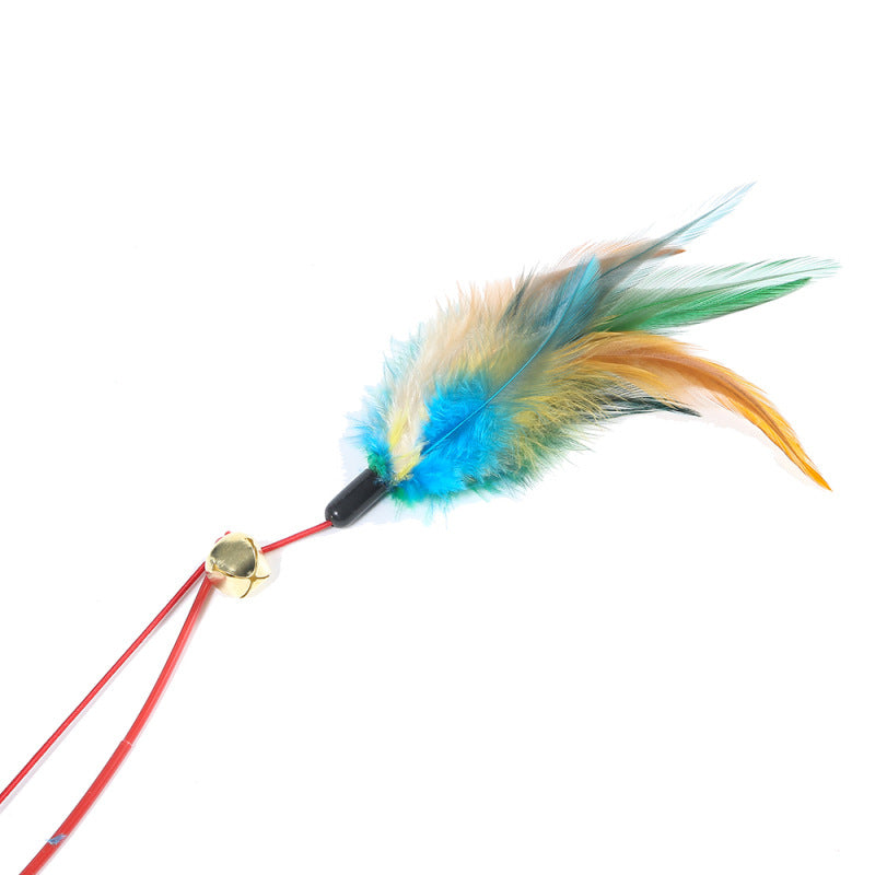 Fishing rod-style colored feathers