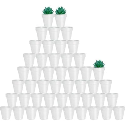 vensovo 48 Pcs Tiny Terracotta Pots - 5 CM White Small Mini Clay Pots with Drainage Holes Flower Nursery Terra Cotta Pots for Indoor/Outdoor Succulent Plants, Crafts, Wedding Favor