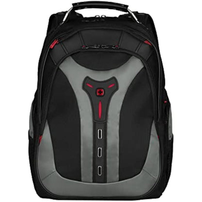 Wenger Pegasus laptop backpack with tablet pocket, notebook up to 17 inches, tablet up to 12 inches, organizer, 25 L, for men and women, office, business travel or uni, grey, 600639