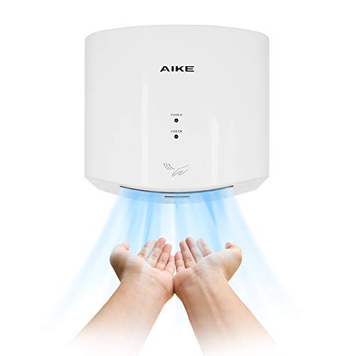 AIKE Hand Dryer 10 Seconds to Dry, High Speed Energy Saving Electric Hand Dryer Automatic, Commercial Hand Dryer for Kitchen, Bathroom and Toilet AK2630S 220v 1400W White