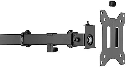 Amer Dual Monitor Stand Free-Standing Dual Monitor Arm for monitor mount 2 Screens up to 32 inches Heavy-Duty Fully Adjustable Arms Double Monitor Stand with Max VESA 100x100mm - Black
