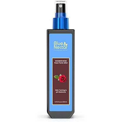 Blue Nectar Pure Rose Water for Face | Gulab Jal Rose Water Spray for Face | Natural Face Toner for Glowing Skin & Pore Tightening (200 ml)
