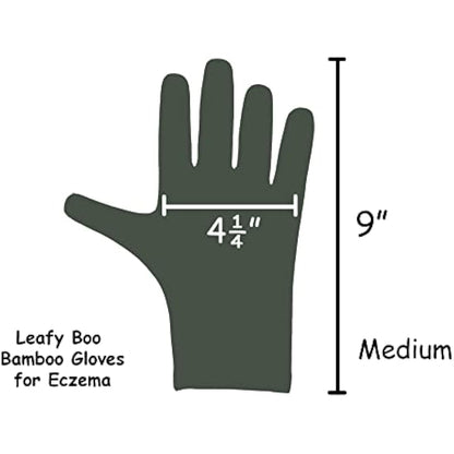 Bamboo Gloves for Eczema, Black, Medium, Women and Men, Dry Hands, Overnight Moisturising Gloves, 3 Pairs