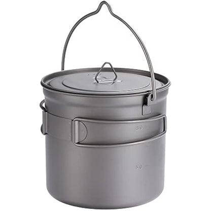 TOAKS Titanium Outdoor Camping Hanging Pot With Bail Handle Easy to Carry, a Variety of Capacities