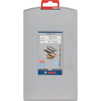 Bosch Professional 25pc. HSS-G ProBox Metal Drill Bit Set (for Steel, Ø 1-13 mm, Accessories Drill Driver and Drill Stand)