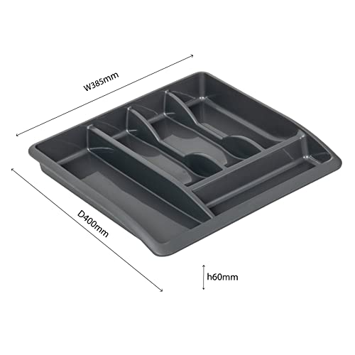Addis 510855 Plastic Drawer Organiser, Metallic, 40 x 38.5 x 6 cm