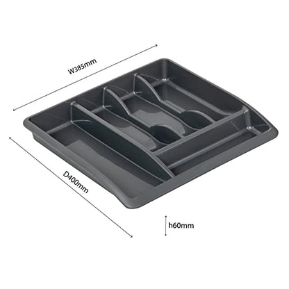 Addis 510855 Plastic Drawer Organiser, Metallic, 40 x 38.5 x 6 cm