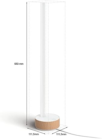 Philips Hue Gradient Signe White & Colour Ambiance [Oak Finish] Smart Table Light LED with Bluetooth. for Bedroom, Livingroom. Works with Alexa, Google Assistant and Apple HomeKit.