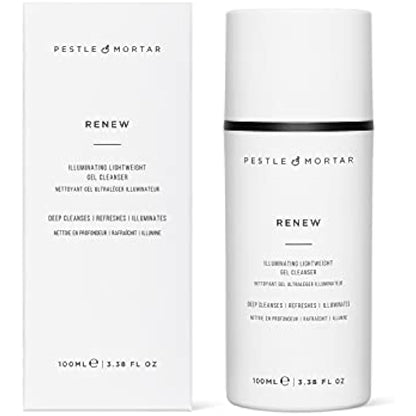 Pestle & Mortar Renew Gel Face Cleanser, Non-Foaming Gentle Face wash for Sensitive Skin | 100% Natural with Super-Enzyme, Vegan & Cruelty-Free 100ml