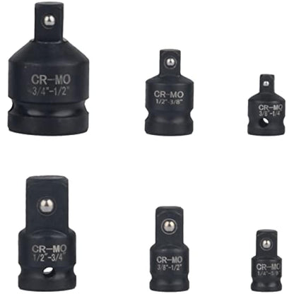 DAYUAN 6pcs Impact Socket Adapter Set, Chrome Molybdenum Steel Adaptor Reducer 1/4 3/8 1/2 3/4 Inch Square Drive Female to Male