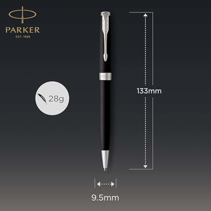 Parker Sonnet Ballpoint Pen | Matte Black Lacquer with Palladium Trim | Medium Point Black Ink | Gift Box